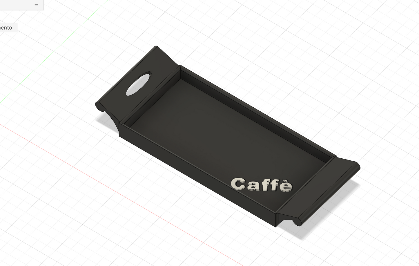 Vassoio con impugnatura e testo