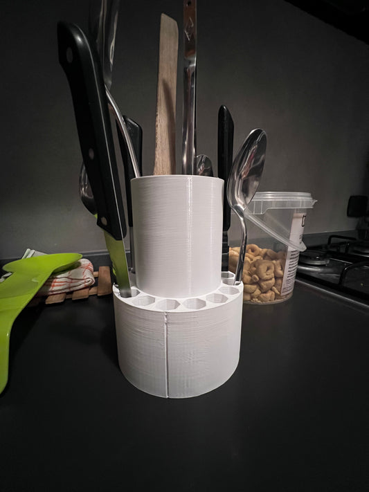Scolaposate 3D con Doppio Livello – Organizer Lavello con Fori Differenziati per Posate e Mestoli