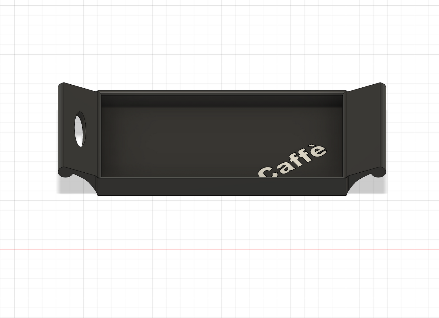 Vassoio con impugnatura e testo