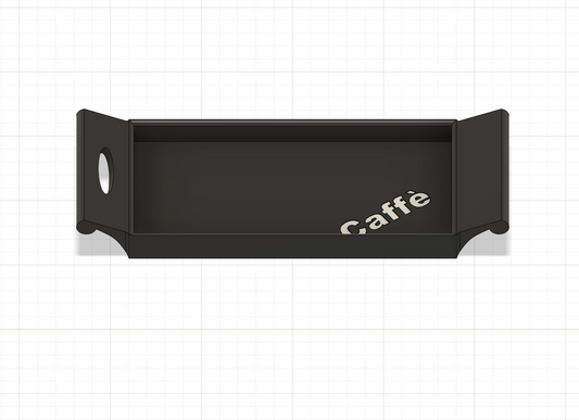 Vassoio con impugnatura e testo