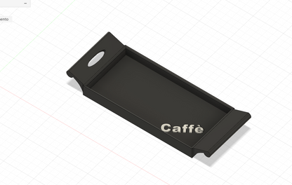 Vassoio con impugnatura e testo